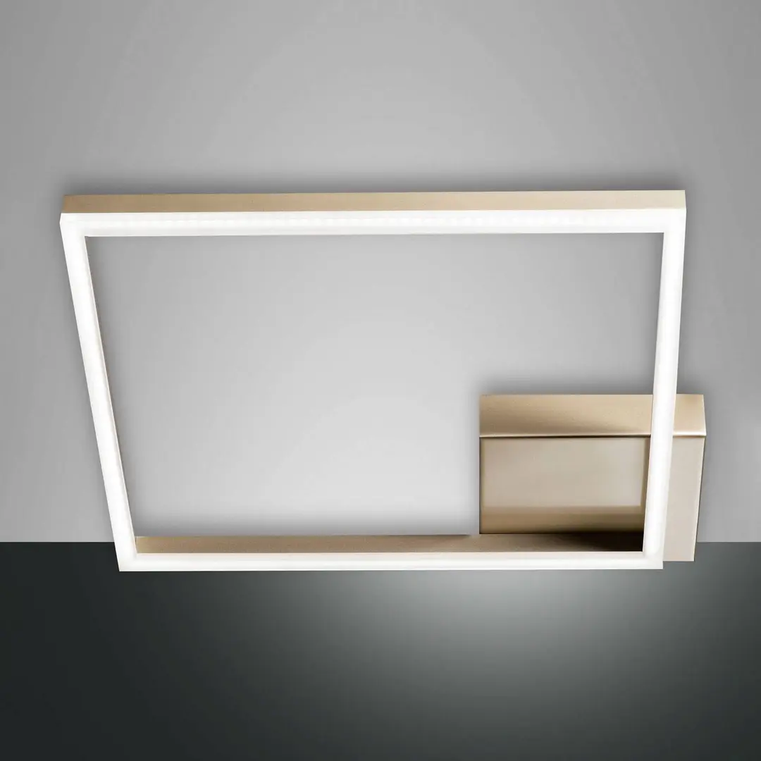 Fabas Luce LED-Deckenleuchte Bard, 42x42cm, Mattgold-Finish