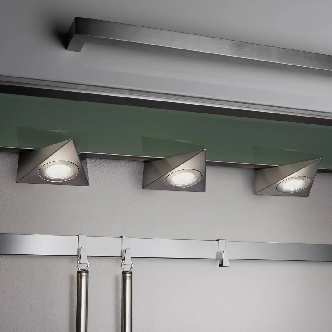 Trio Lighting LED-Unterschrankleuchte Ecco 3er-Set, nickel matt
