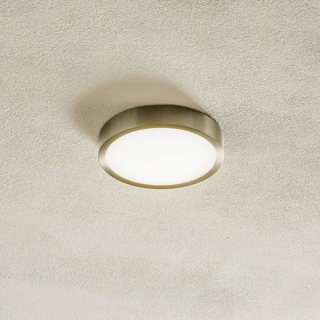 Orion LED-Deckenleuchte Bully, nickel-matt, Ø 14 cm