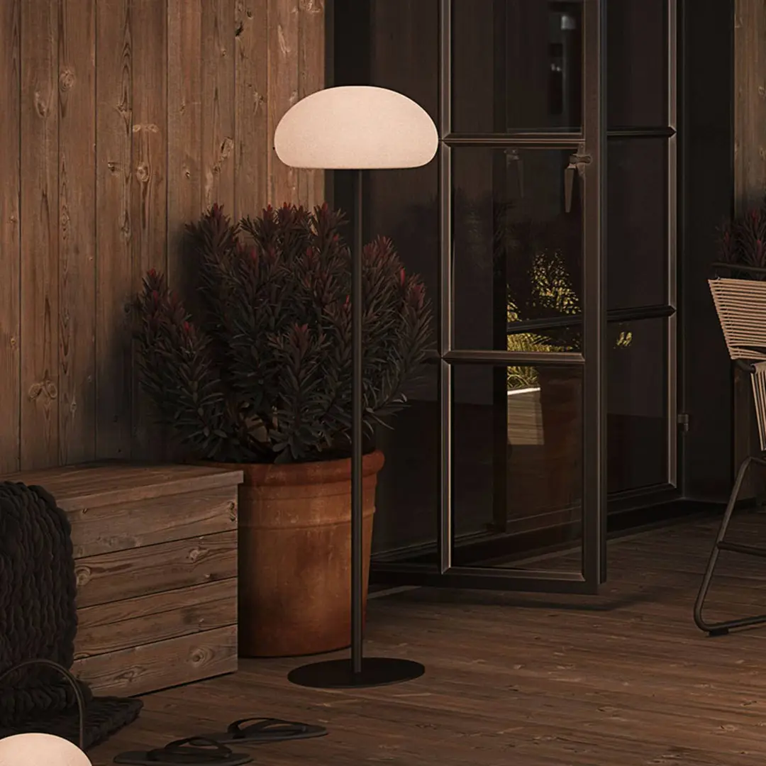 Nordlux LED-Akku-Terrassenleuchte Sponge, schwarz/weiß, Metall, IP65
