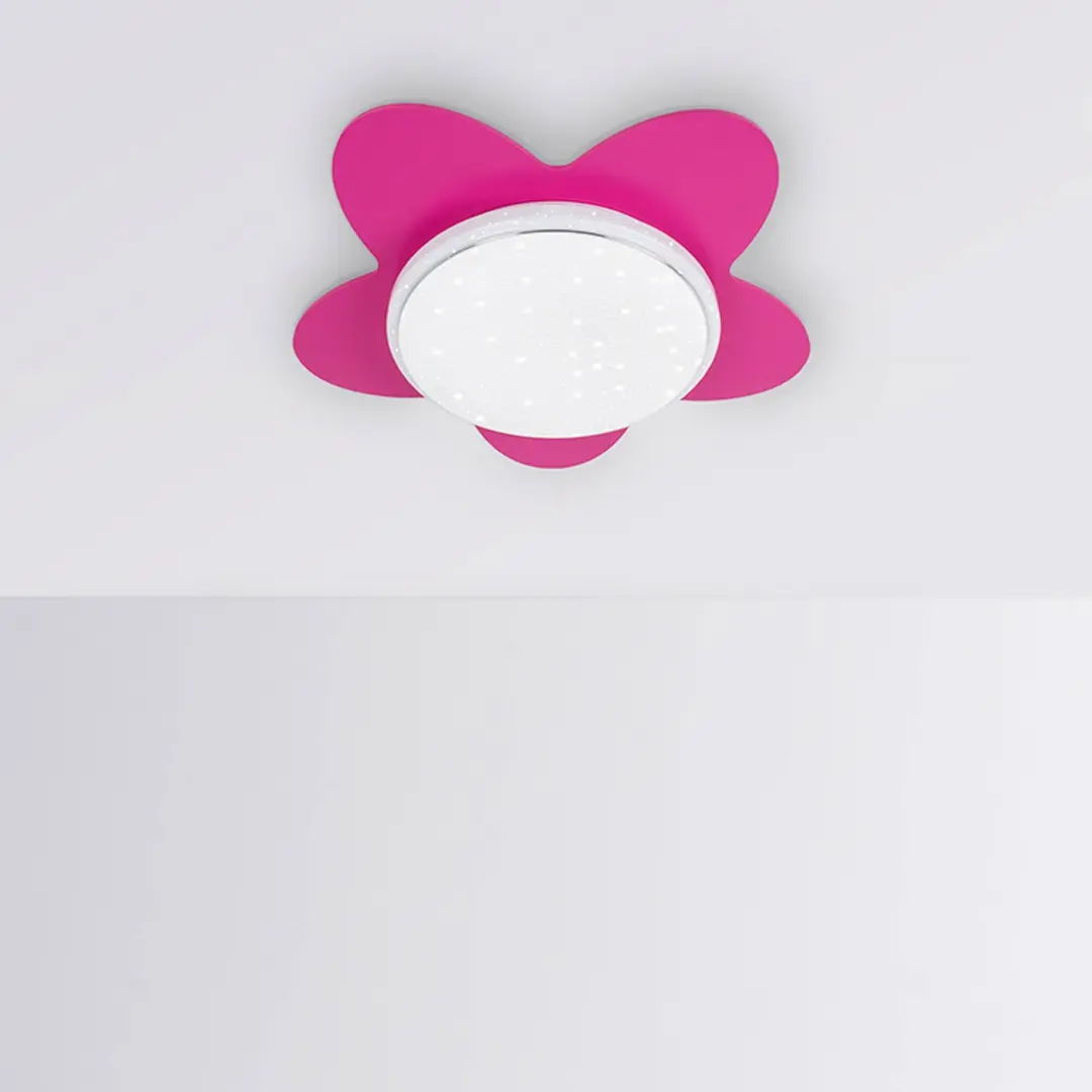 Elobra LED-Deckenleuchte Blume Starlight, pink