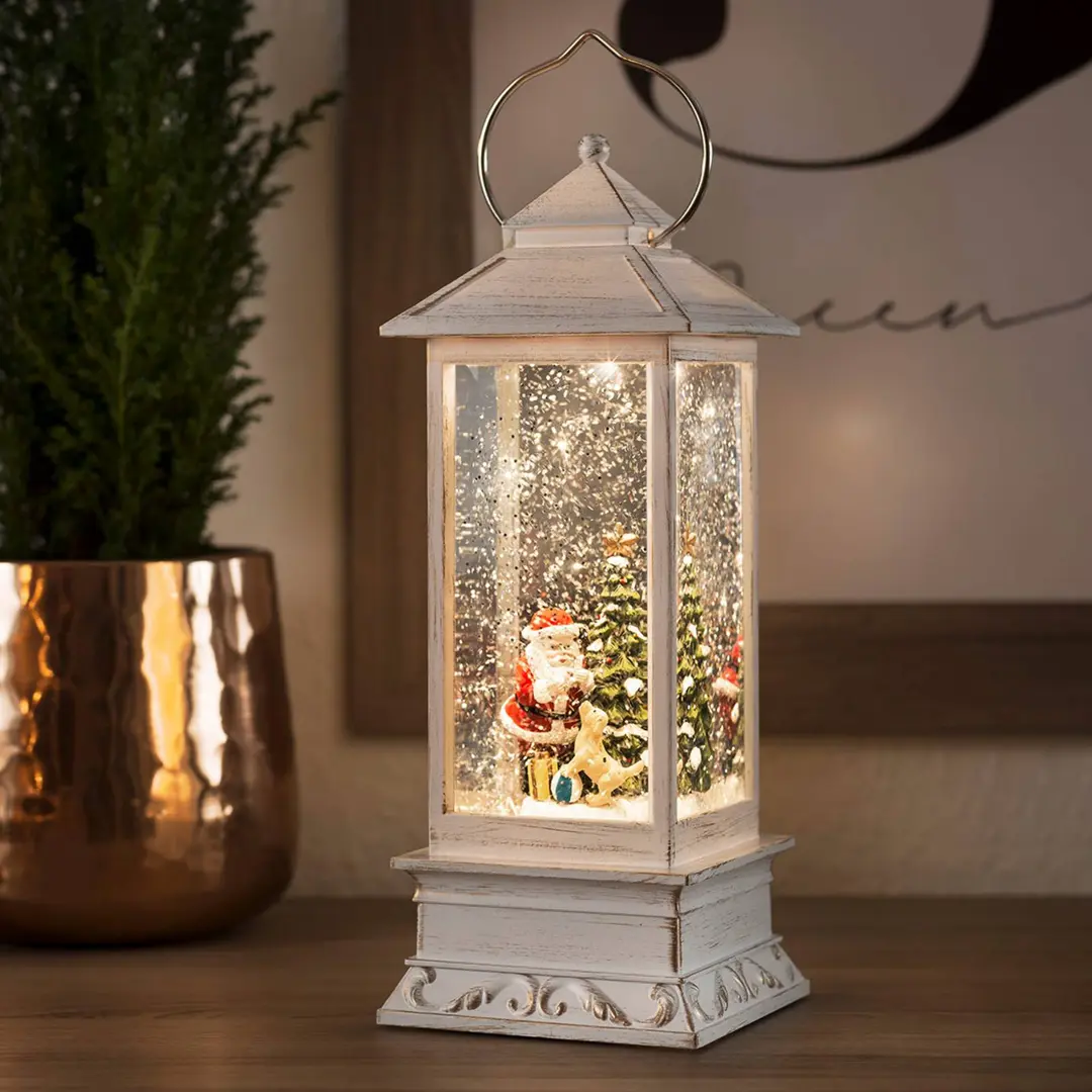 Konstsmide Christmas LED-Wasserlaterne Weihnachtsmann mit Hund