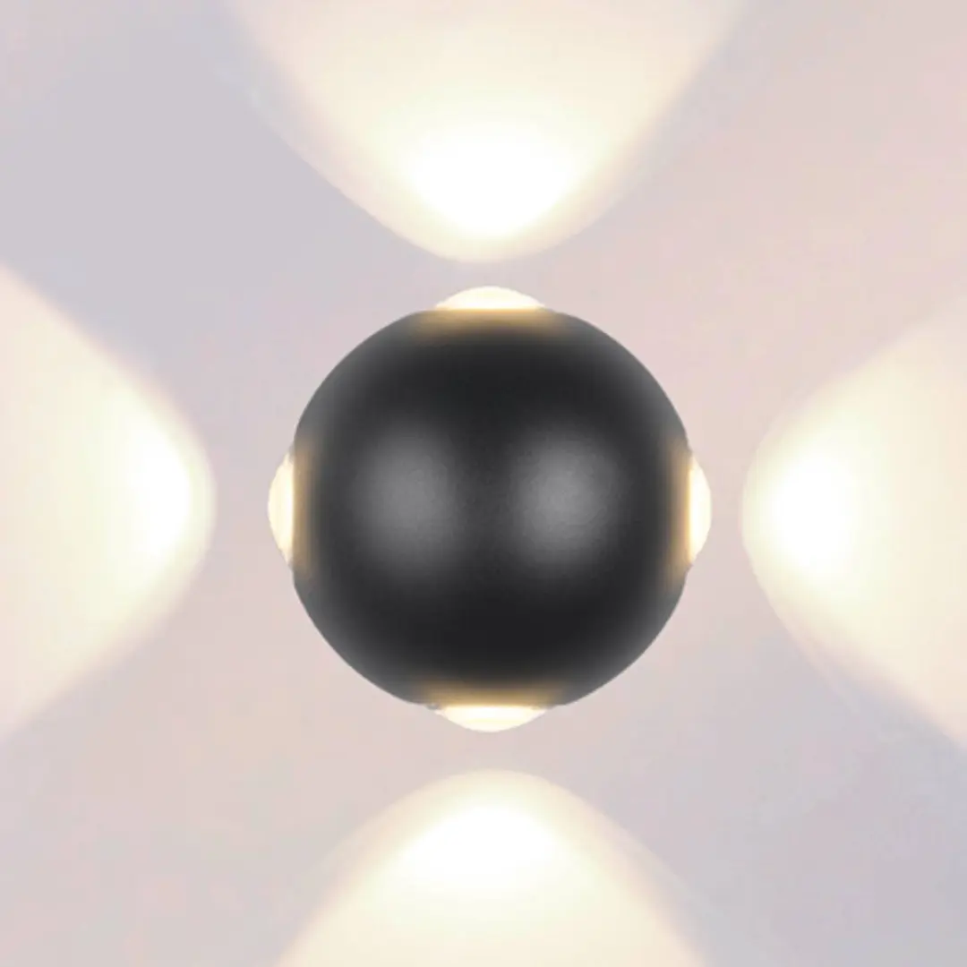 Trio Lighting LED-Außenwandleuchte Avisio, schwarz, 4-flammig, halbrund