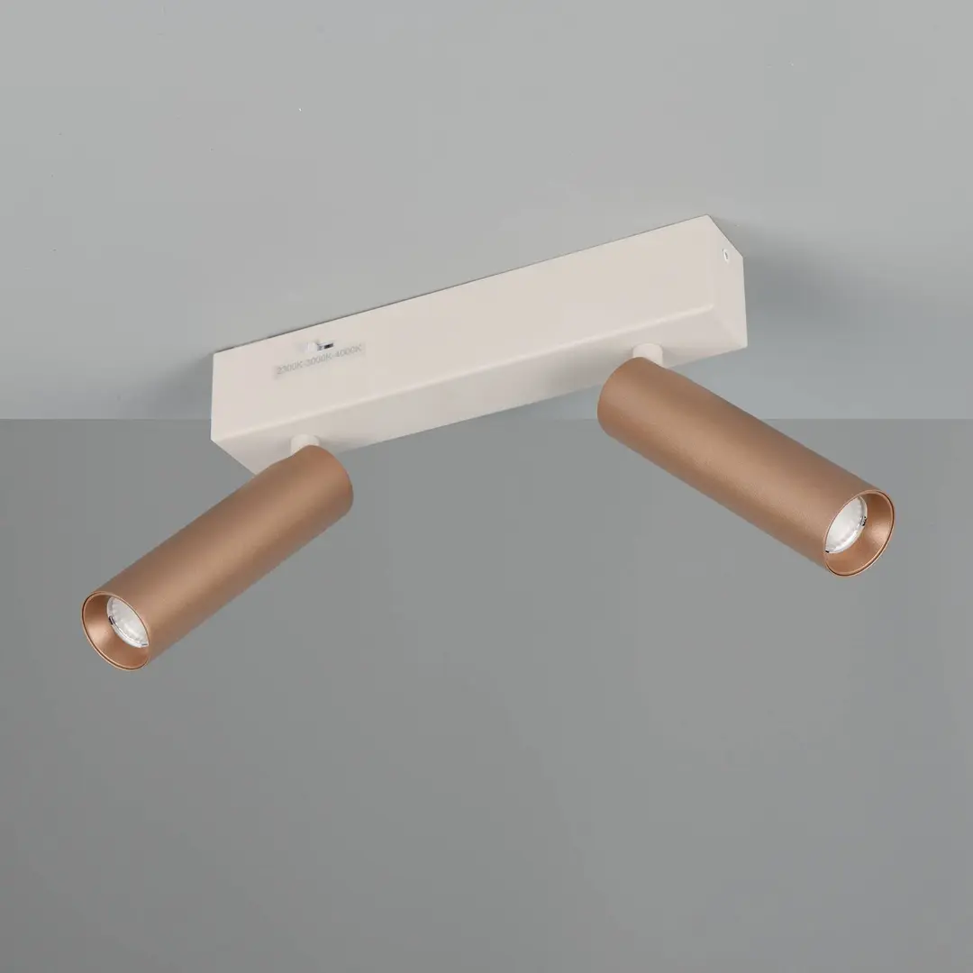 Trio Lighting LED-Deckenstrahler Ambala, Länge 26 cm, grau/braun, 2-flg.