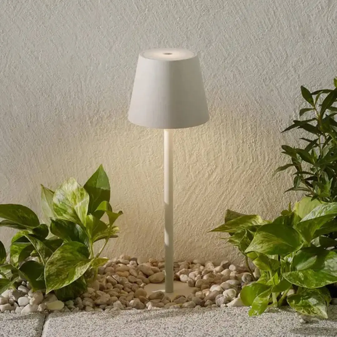 Zafferano Poldina LED-Erdspießlampe Akku, grau