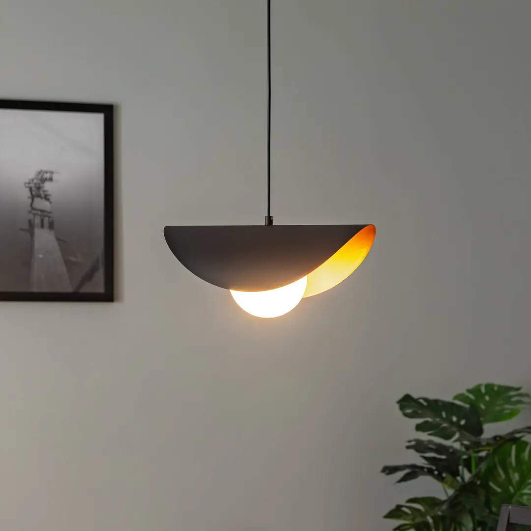 Opviq Hängelampe Vatoz 2866 1-flammig, schwarz, Opalglas