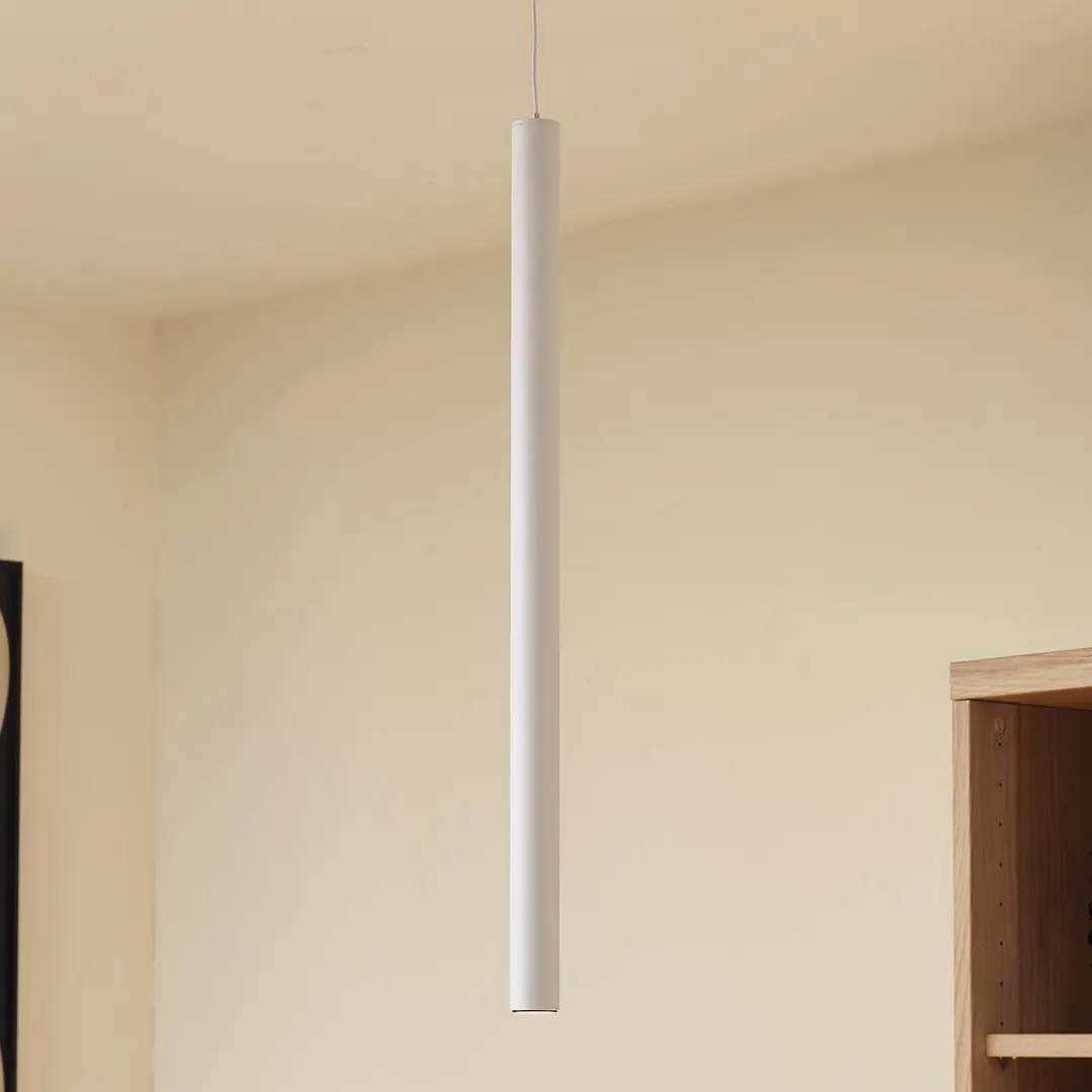 Lindby LED-Pendelleuchte Lumaro, weiß, 55 cm, 48V, dimmbar