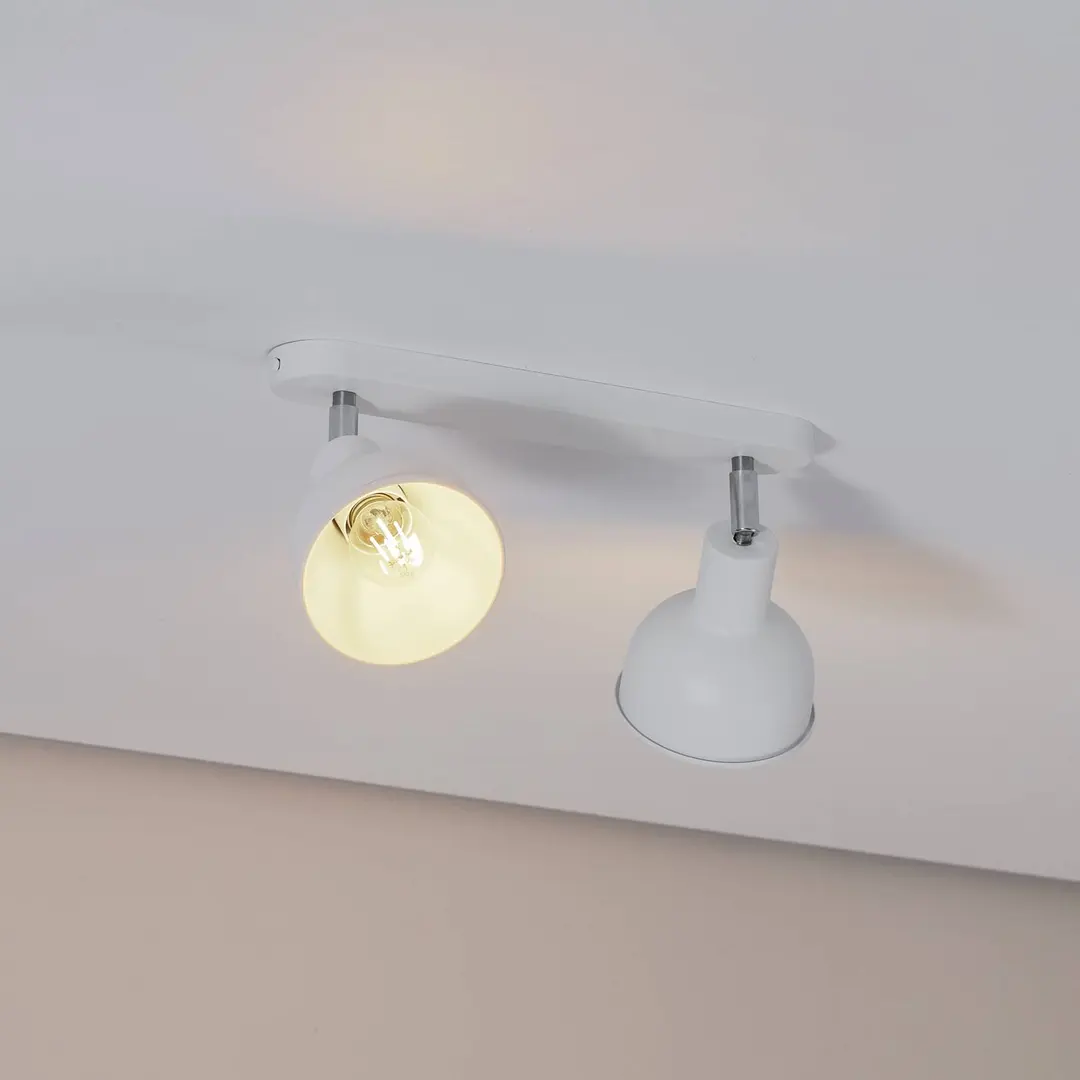 SOLLUX LIGHTING Deckenleuchte Elba, 34 cm, 2-flammig, weiß, Metall, E27
