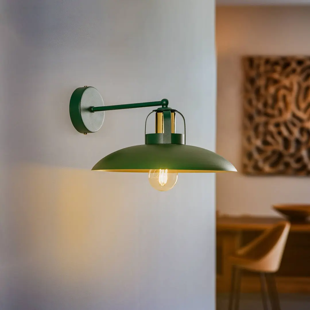 Eko-Light Wandlampe Felix, grün/gold