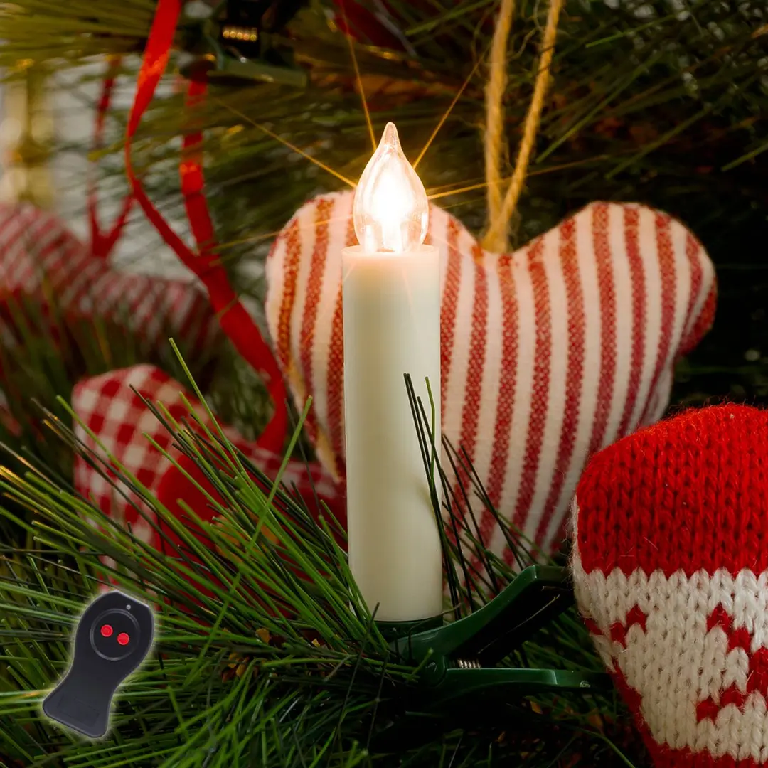 Konstsmide Christmas Batteriebetr. Christbaumkerzen LED weiß 10-flg