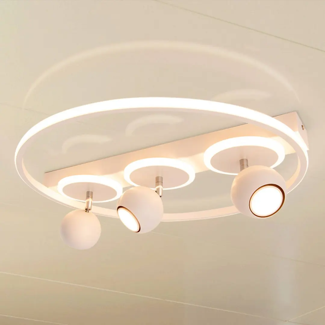 Naeve Leuchten LED-Deckenleuchte Ronda, weiß, dreiflammig