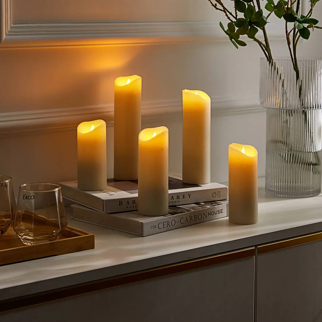Lindby Candora LED-Kerze 5er-Set Fernbedienung