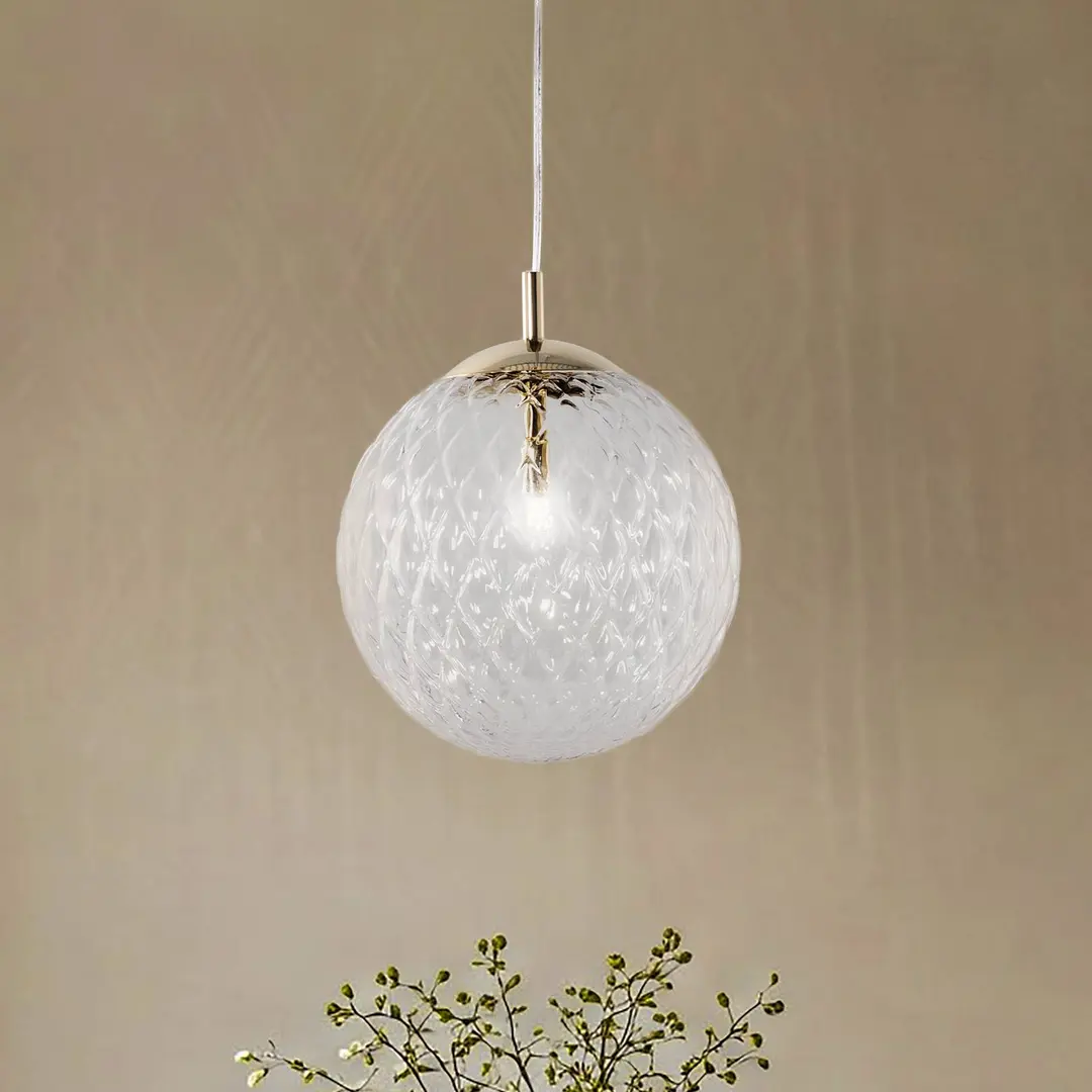 TK Lighting Pendelleuchte Cadix aus Glas, einflammig, Ø 30 cm