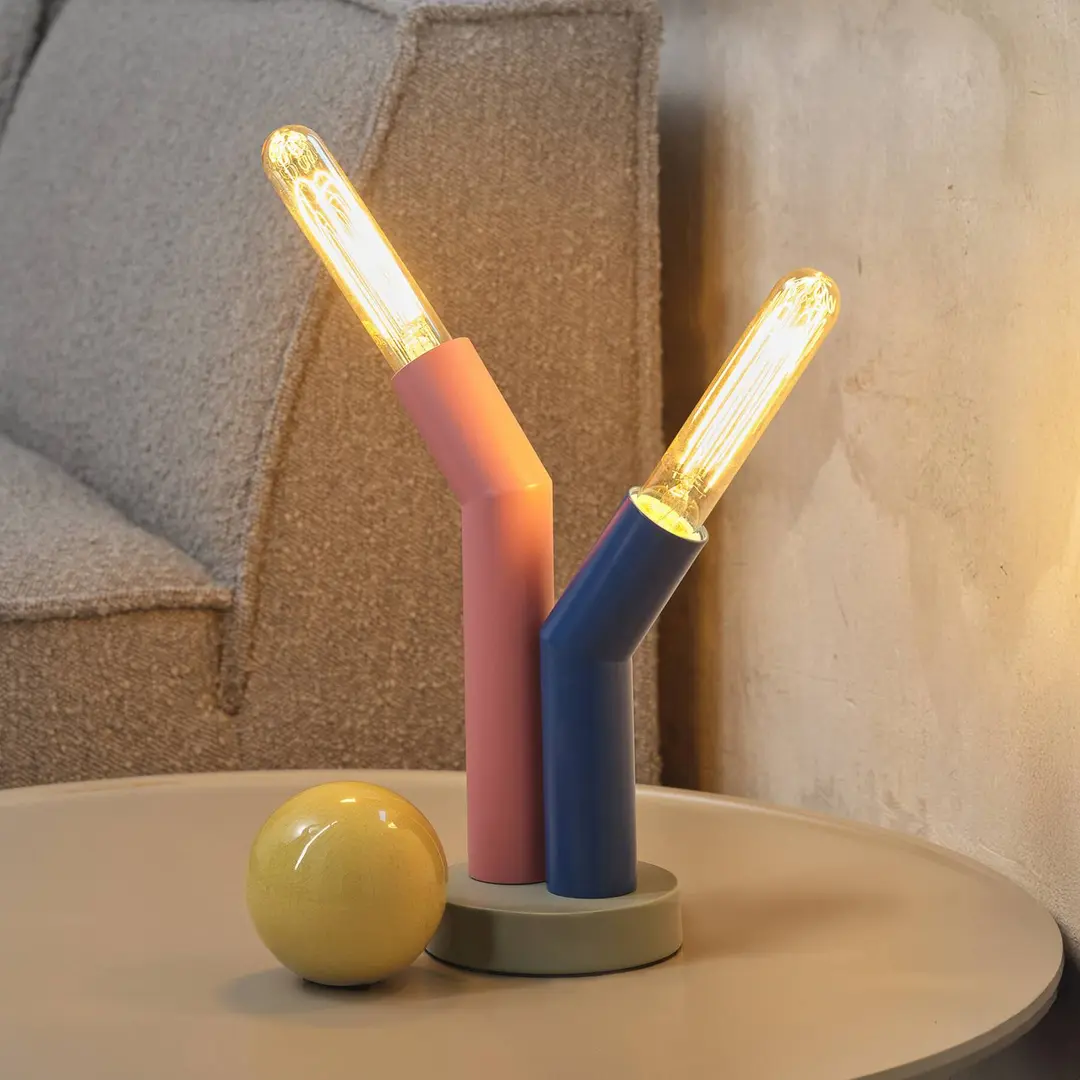 OSRAM Tischleuchte Decor Straw, 2-fl., bunt, Stahl, E27