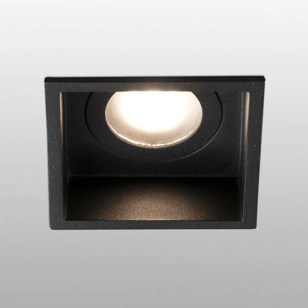 FARO BARCELONA Einbauspot Hyde 1flammig Rahmen eckig IP44 schwarz