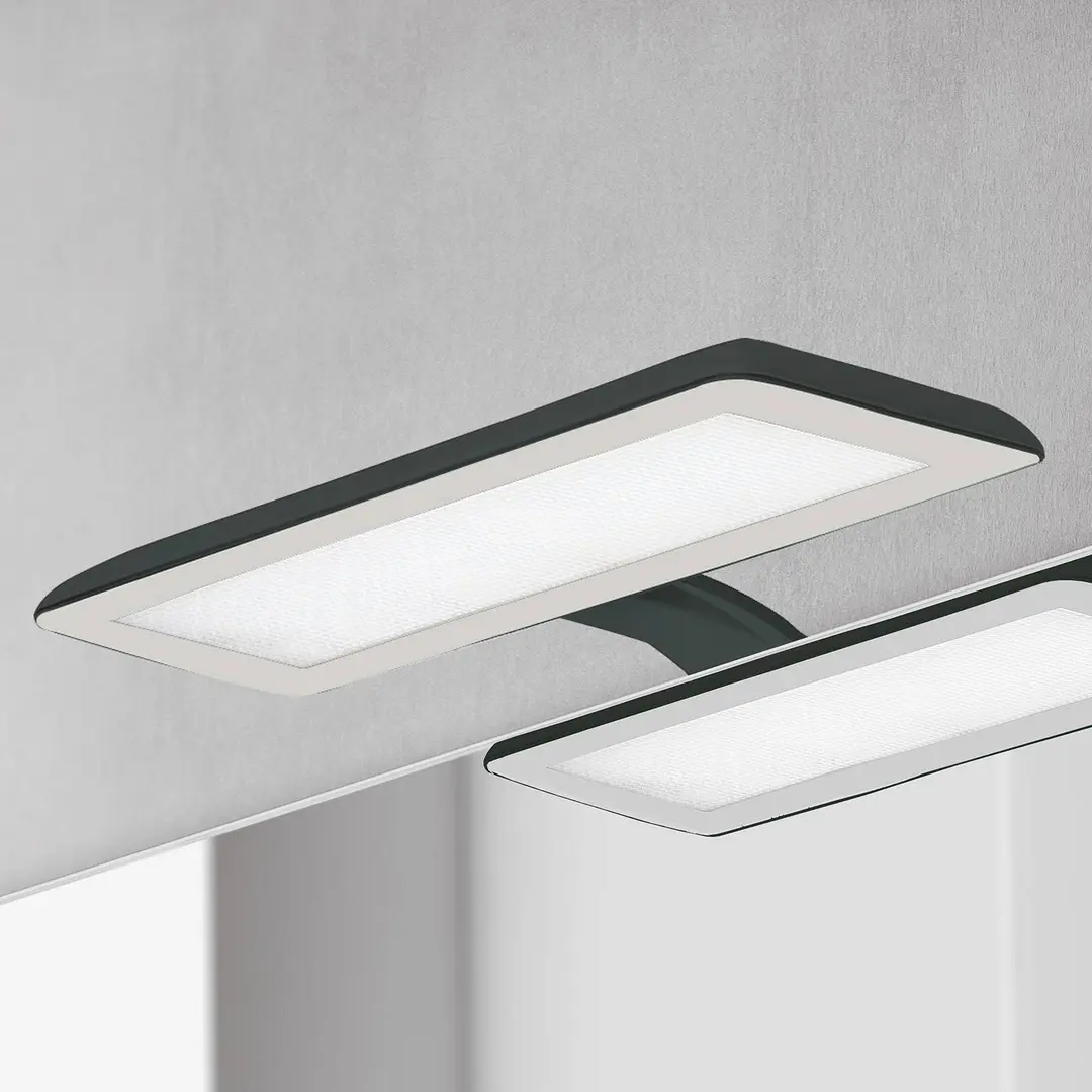 Ebir LED-Spiegelleuchte Nikita, schwarz/stahlgrau