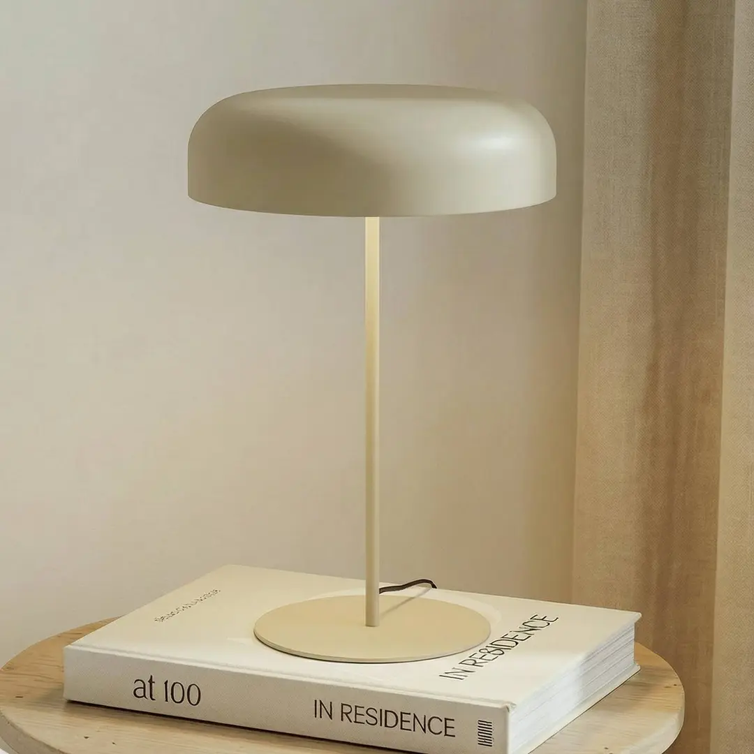 Lindby Tischleuchte Edion, beige, Metall, 45 cm