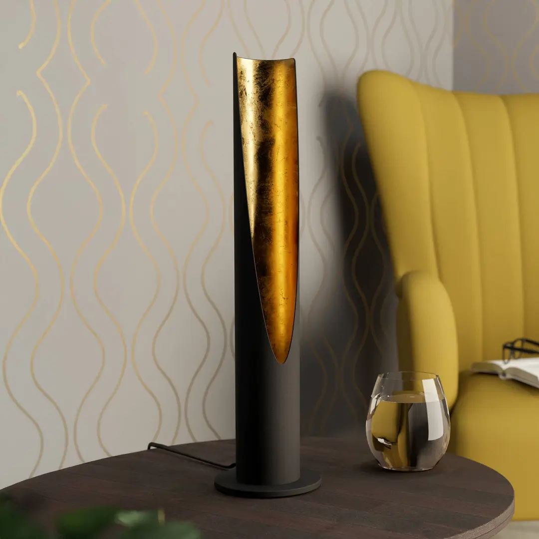 EGLO LED-Tischleuchte Barbotto in Schwarz/Gold
