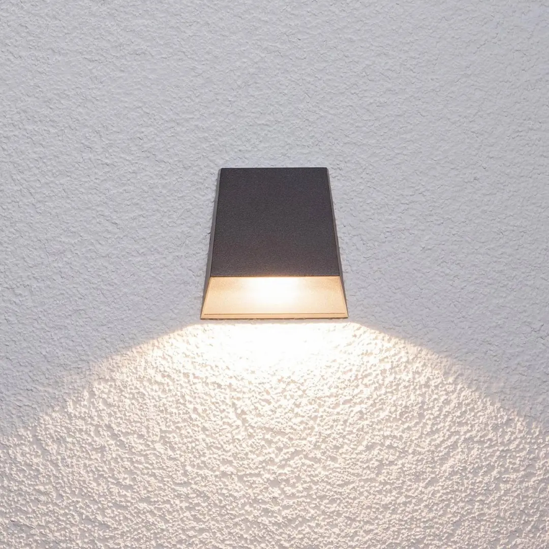 Lucande LED-Außenwandleuchte Hanno, anthrazit, Metall, IP54