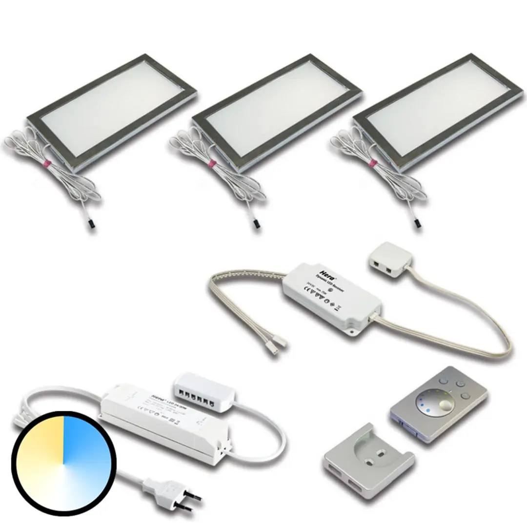 Hera Unterbaulampe Dynamic LED Sky 3er Set edelstahl