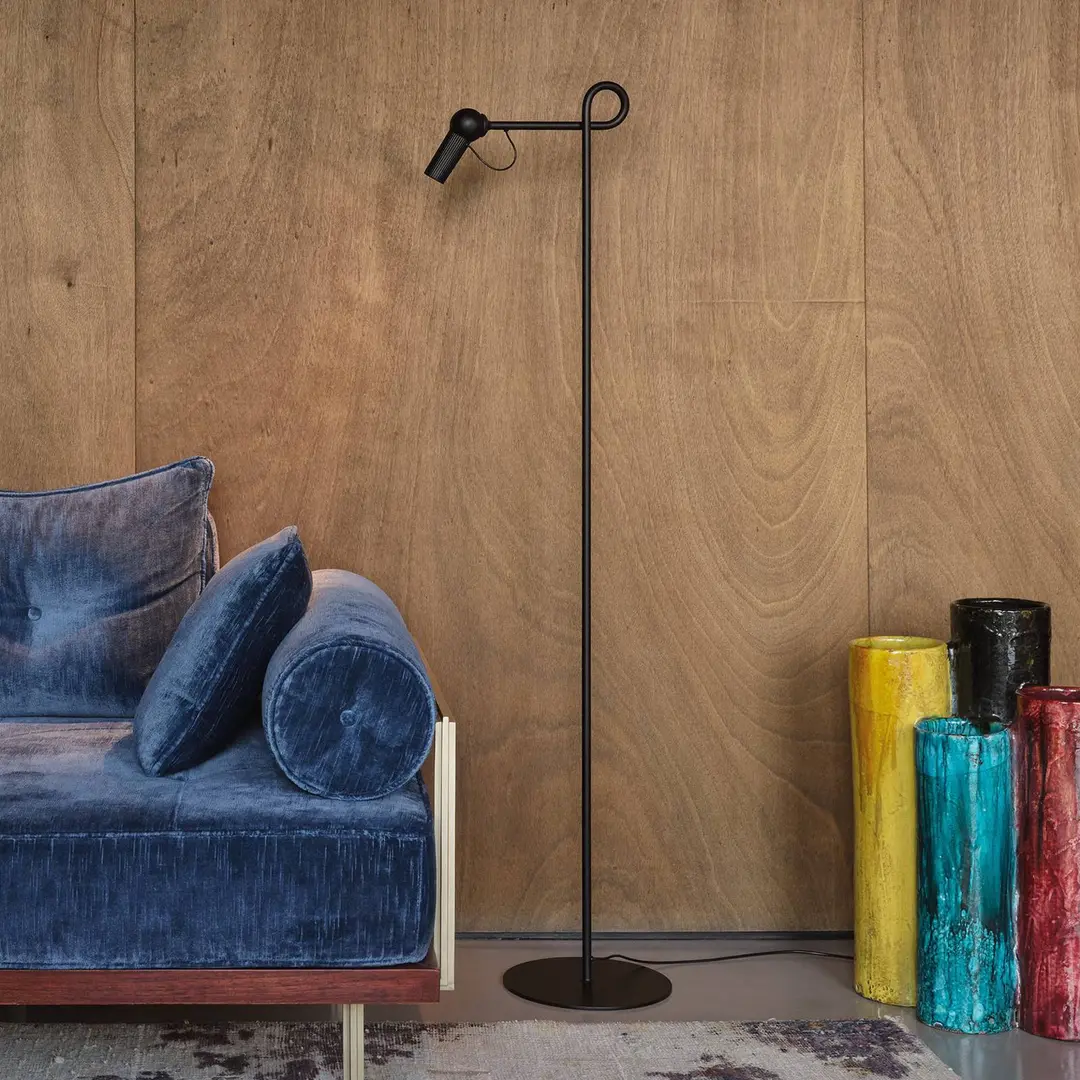kdln LED-Stehleuchte Bird, schwarz, 126 cm, Metall, dimmbar