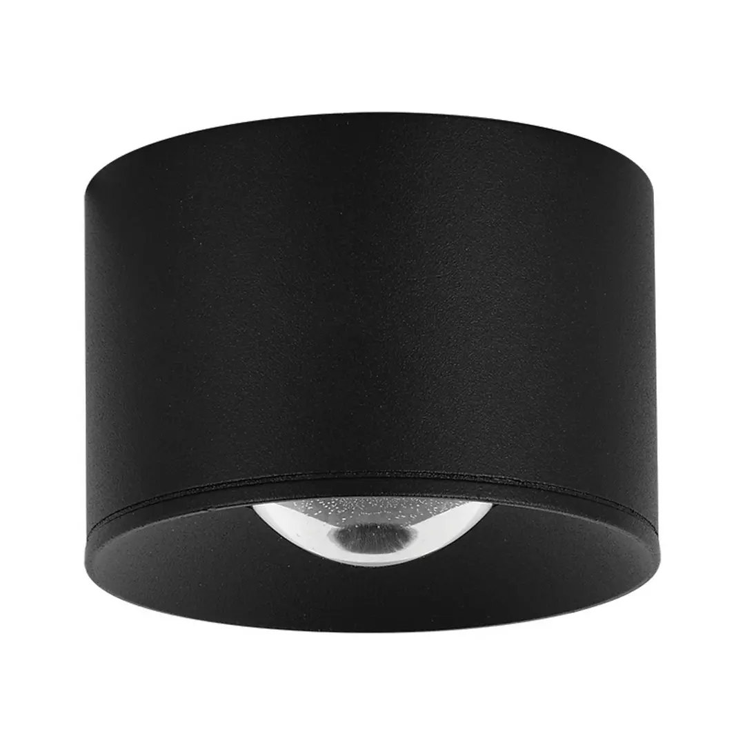 Zambelis LED-Außen-Deckenspot S131, Ø 8 cm, sandschwarz