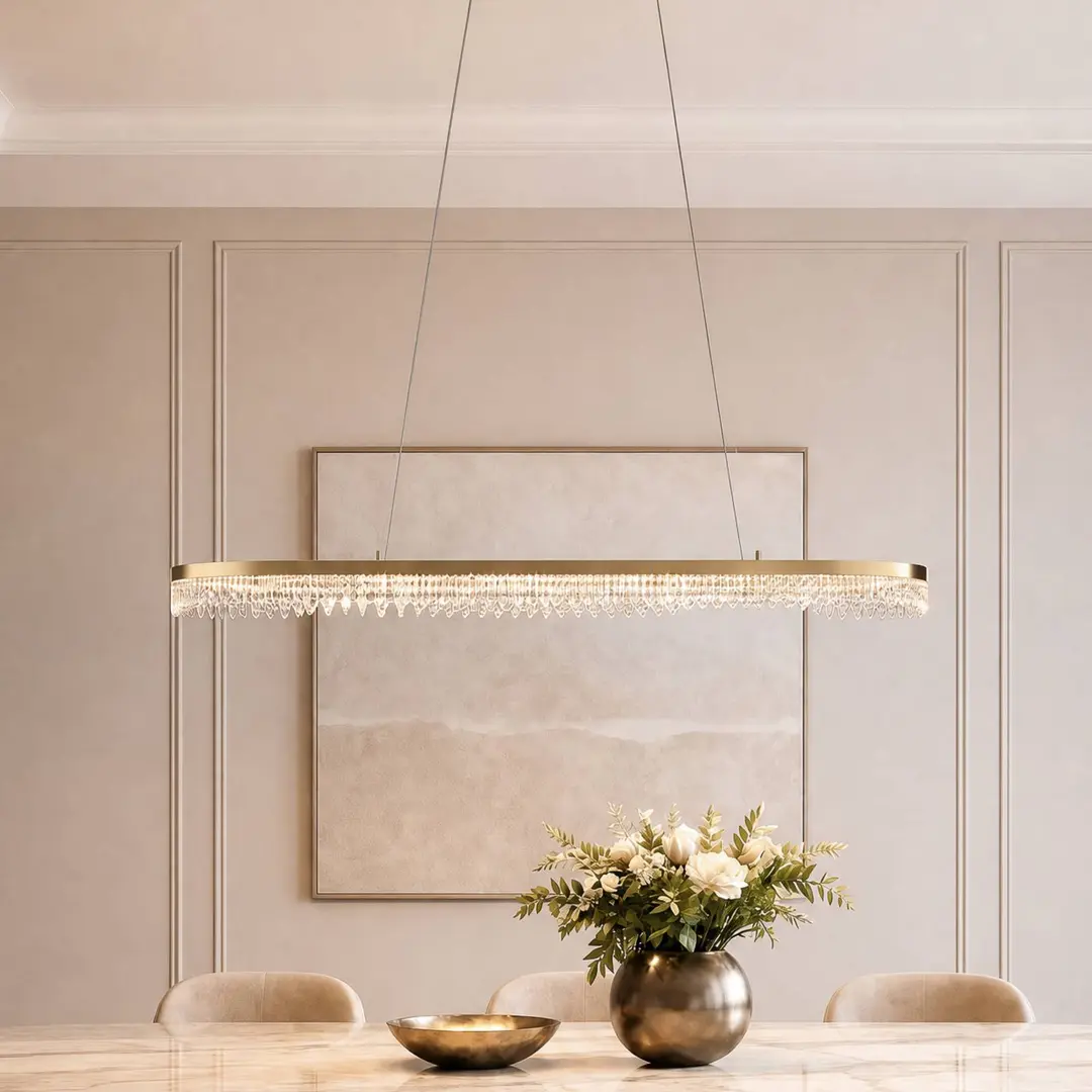 Milagro Lighting LED-Hängeleuchte Preciosa, gold, Metall, Länge 120 cm