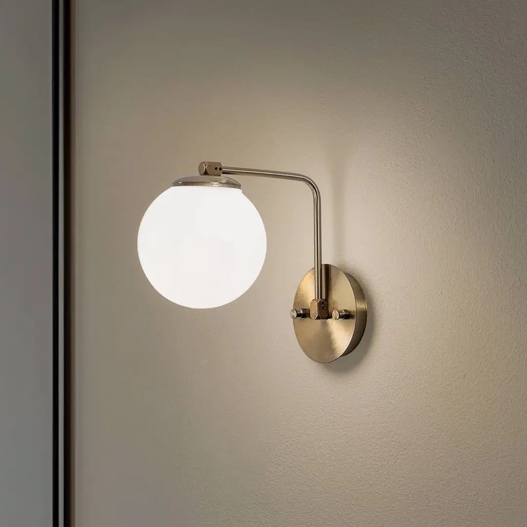 Opviq Wandleuchte Daisy 146-A, gold, Schirm Opalglas