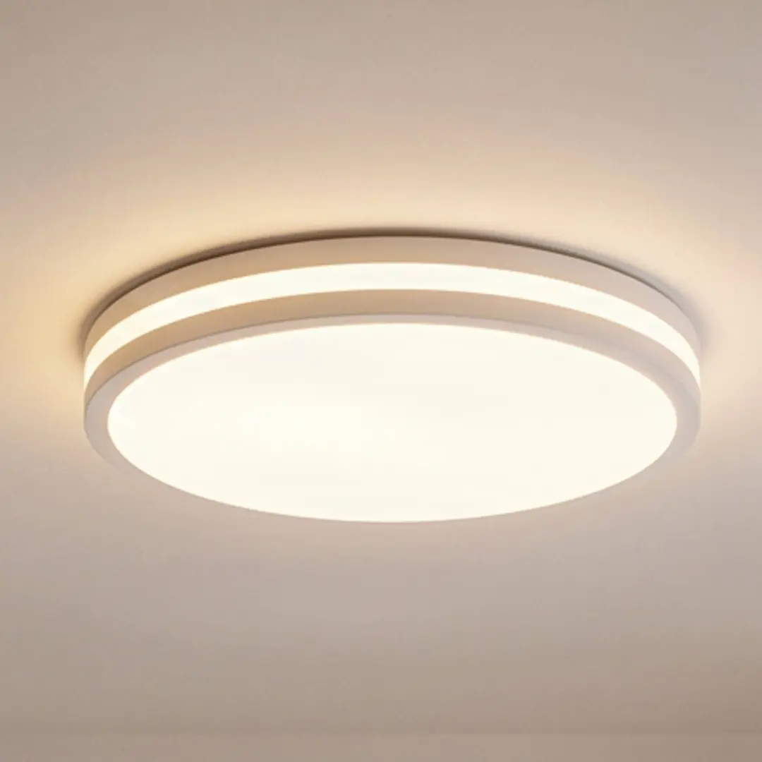 LINDBY LED-Deckenlampe Arnim, weiß, Kunststoff, Ø 49cm, IP44