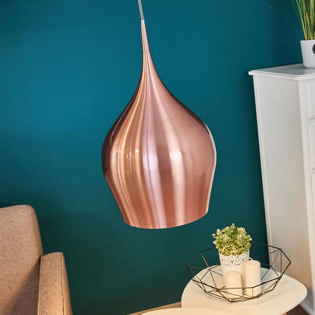Searchlight Hängeleuchte Vibrant, Ø 26 cm, pink metallisch