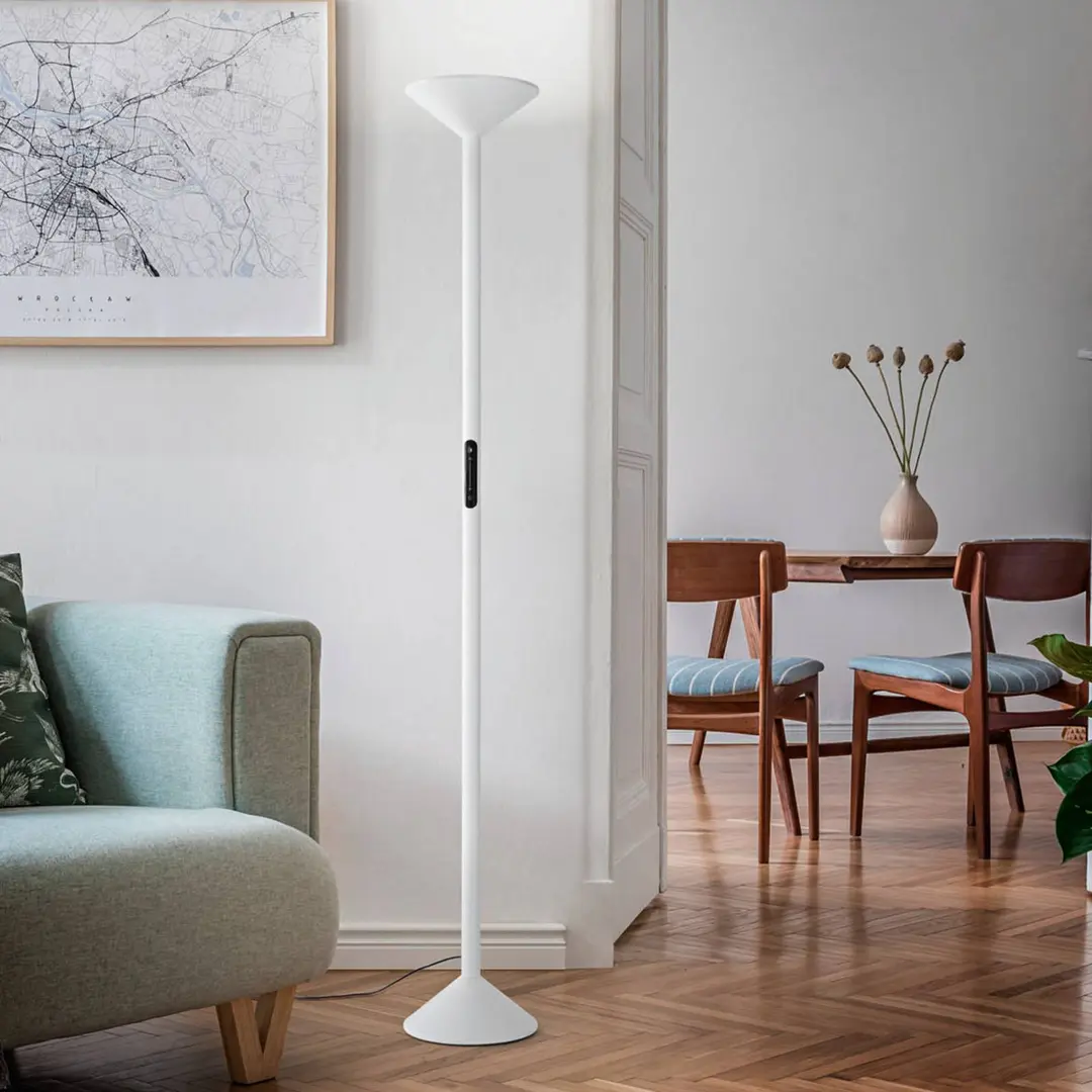 Fabas Luce LED-Stehleuchte Tratto, weiß, Metall, CCT, dimmbar