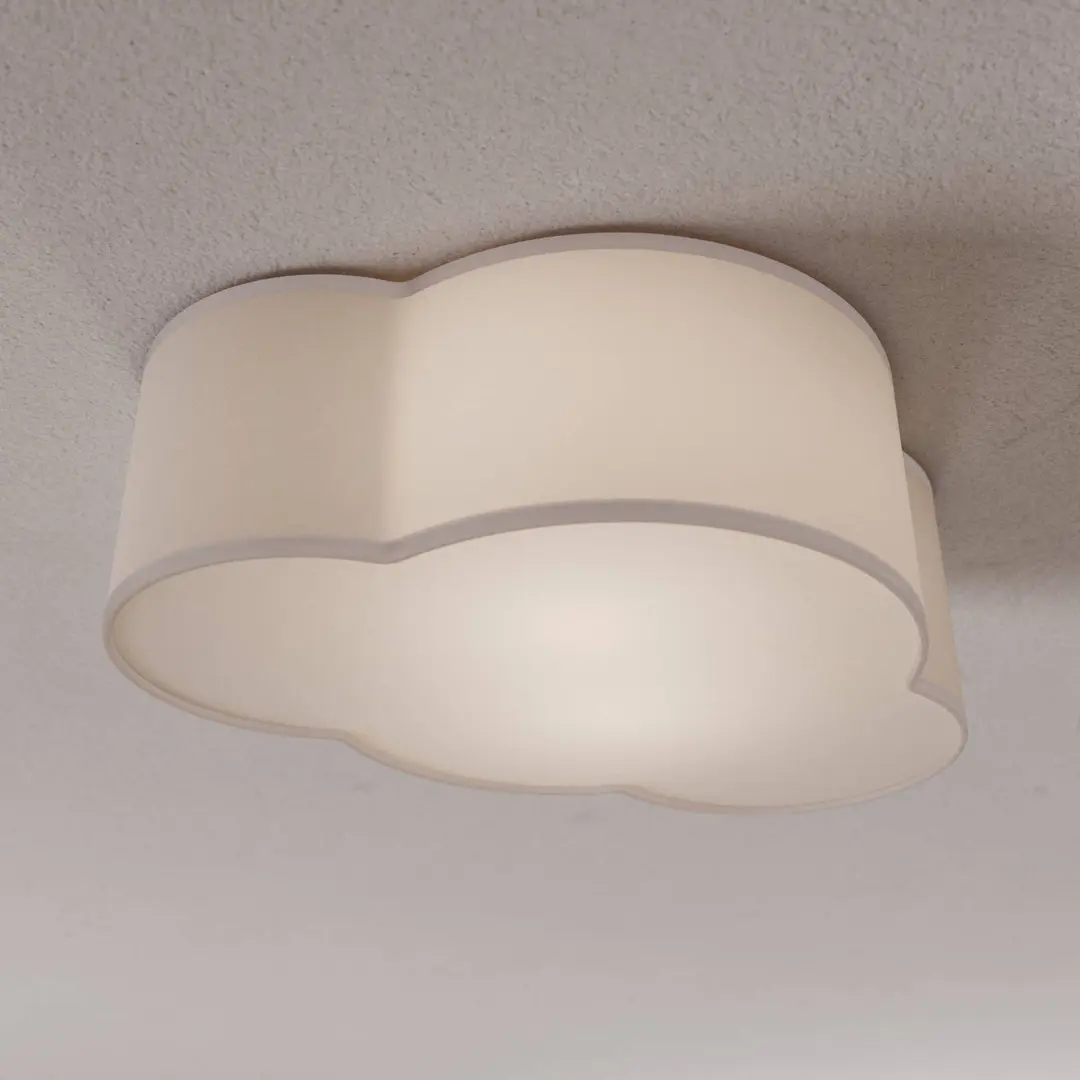 TK Lighting Deckenleuchte Cloud aus Textil, Länge 41 cm, grau