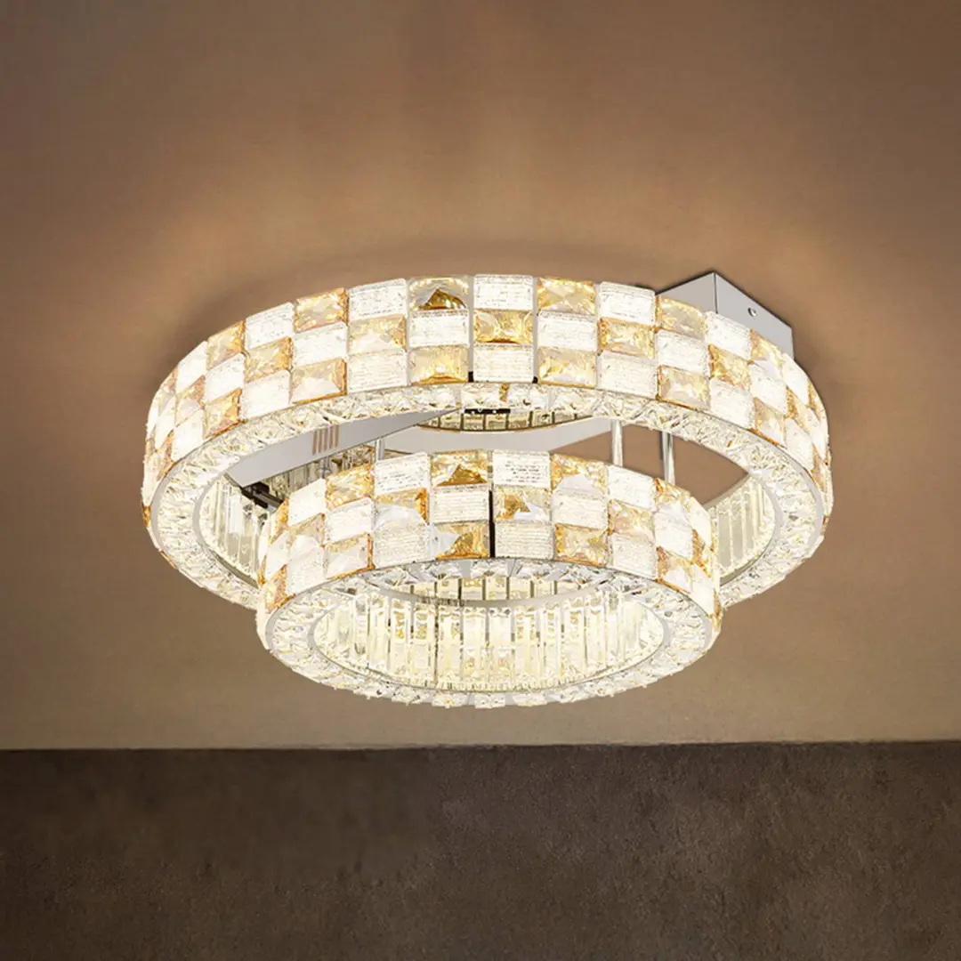 Globo LED-Deckenleuchte Lidia, amber/klar, Glas, CCT, dimmbar