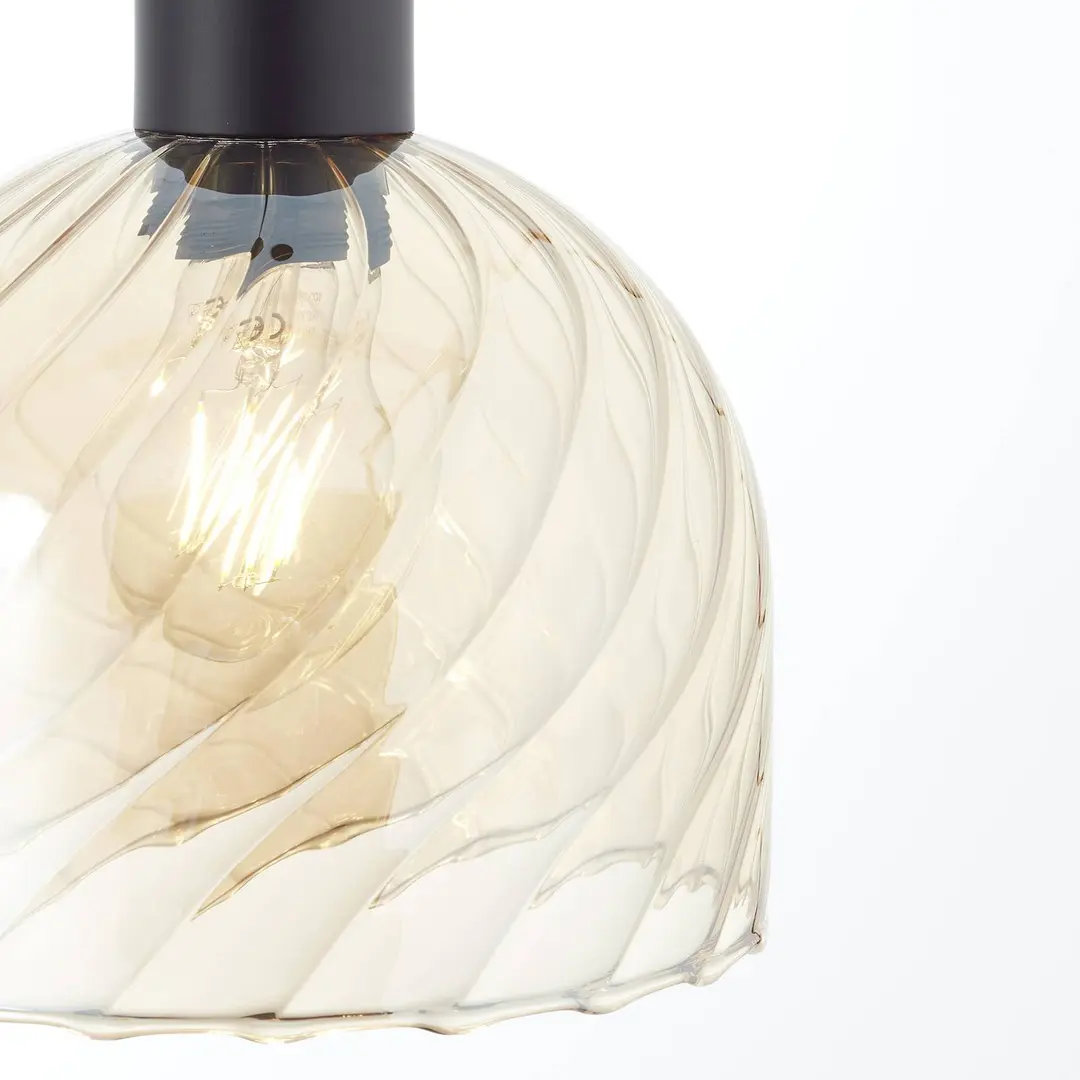 Brilliant Hängelampe Casto, Ø 19 cm, bernstein, Glas