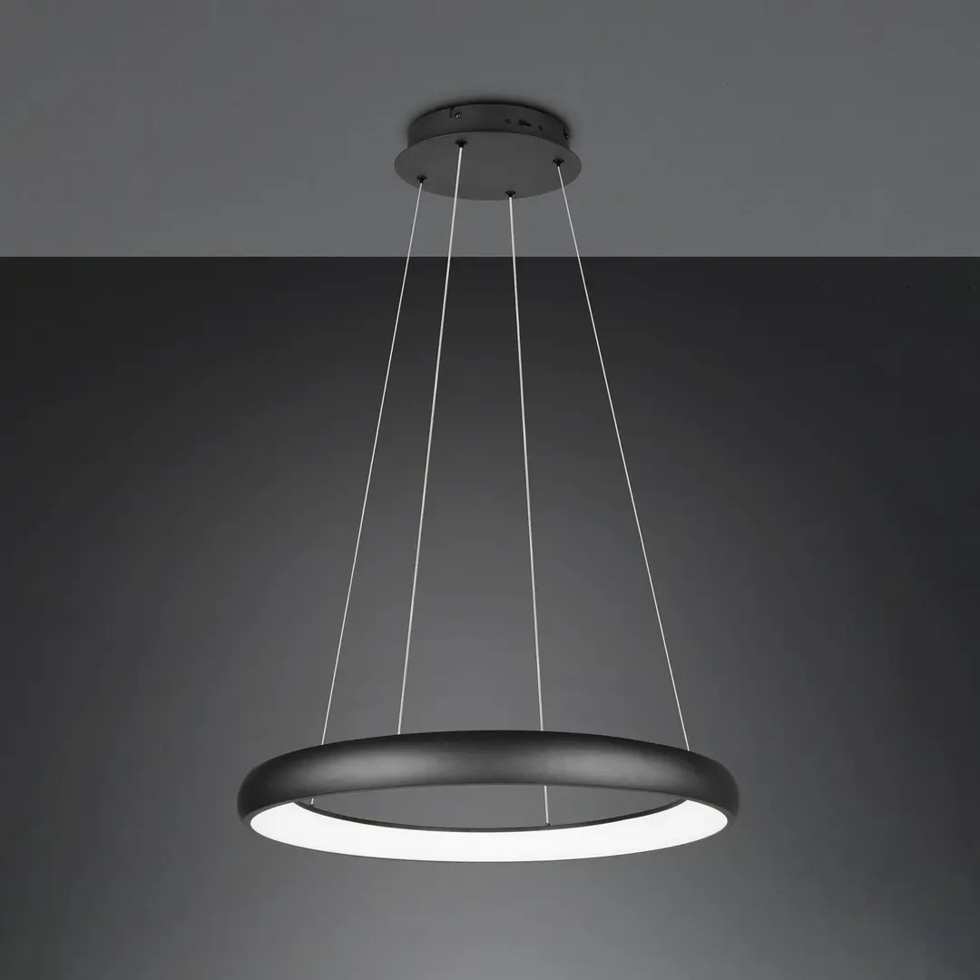 Trio Lighting LED-Hängeleuchte Cardona, Ø 75 cm, schwarz, CCT, Metall