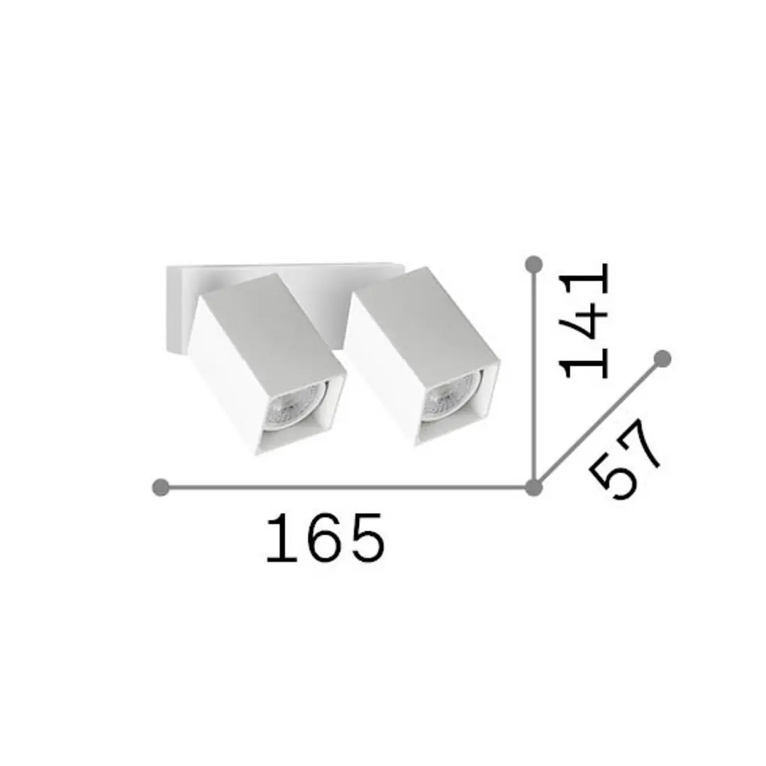 Ideal Lux Wandstrahler Dynamite Square schwarz 16,5 cm 2-flg