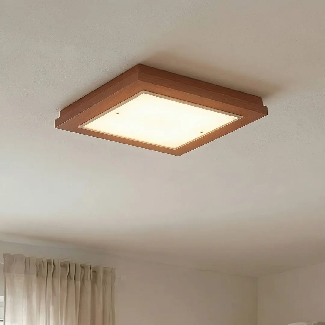 Argon Deckenleuchte Tally, Breite 42 cm, terrakotta, Holz, E27
