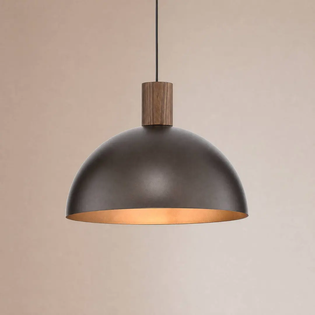 TK Lighting Hängeleuchte Oslo, braun, Metall, Ø 34 cm, E27
