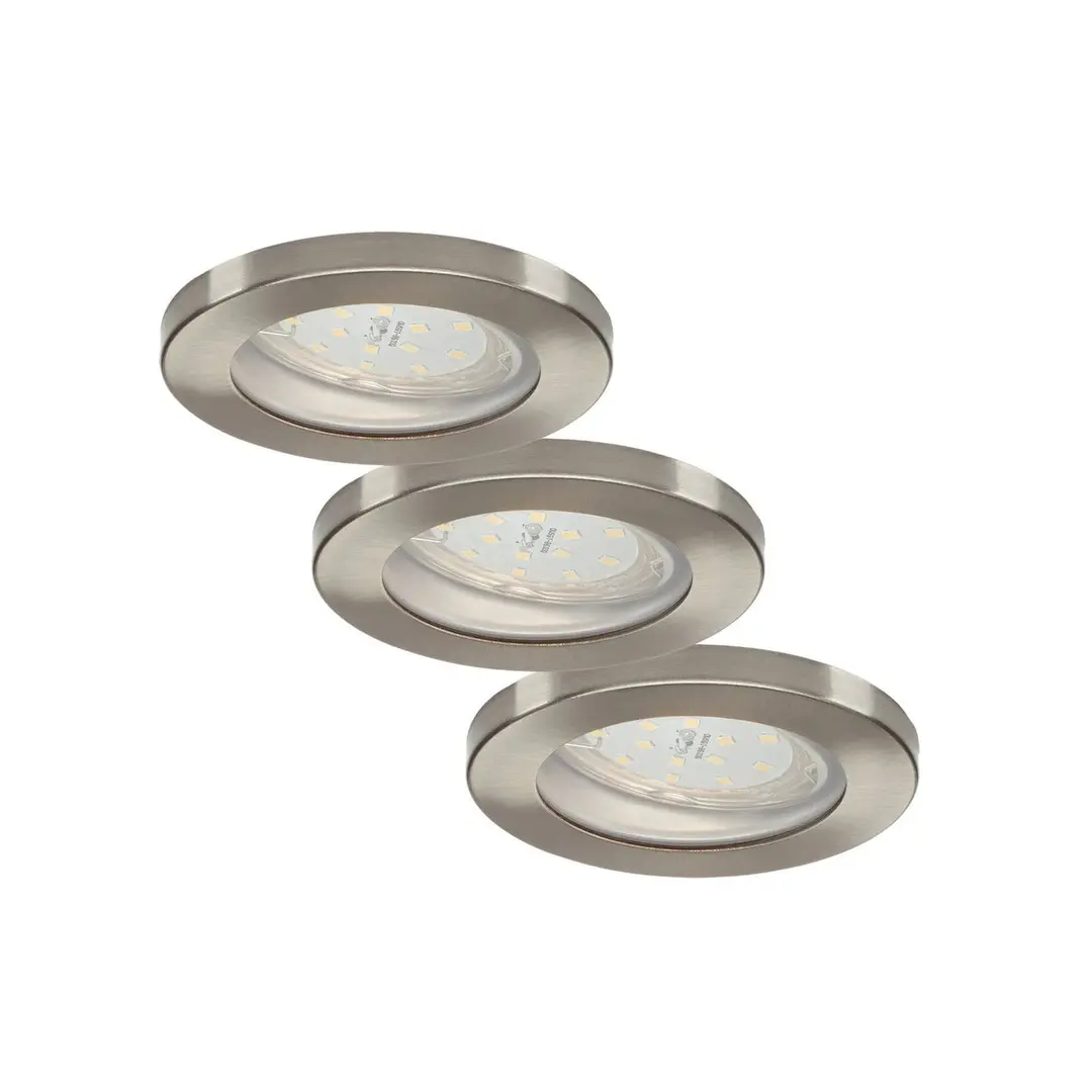 ELC Delfan LED-Bad-Einbaulampen, 3 Stück, silber