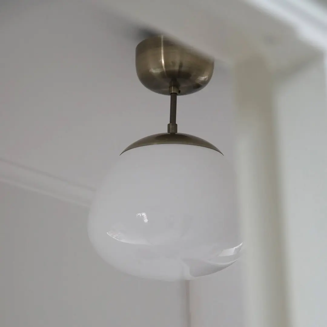 Markslöjd Deckenleuchte Rise, messingfarben antik, Glas, Ø 25 cm