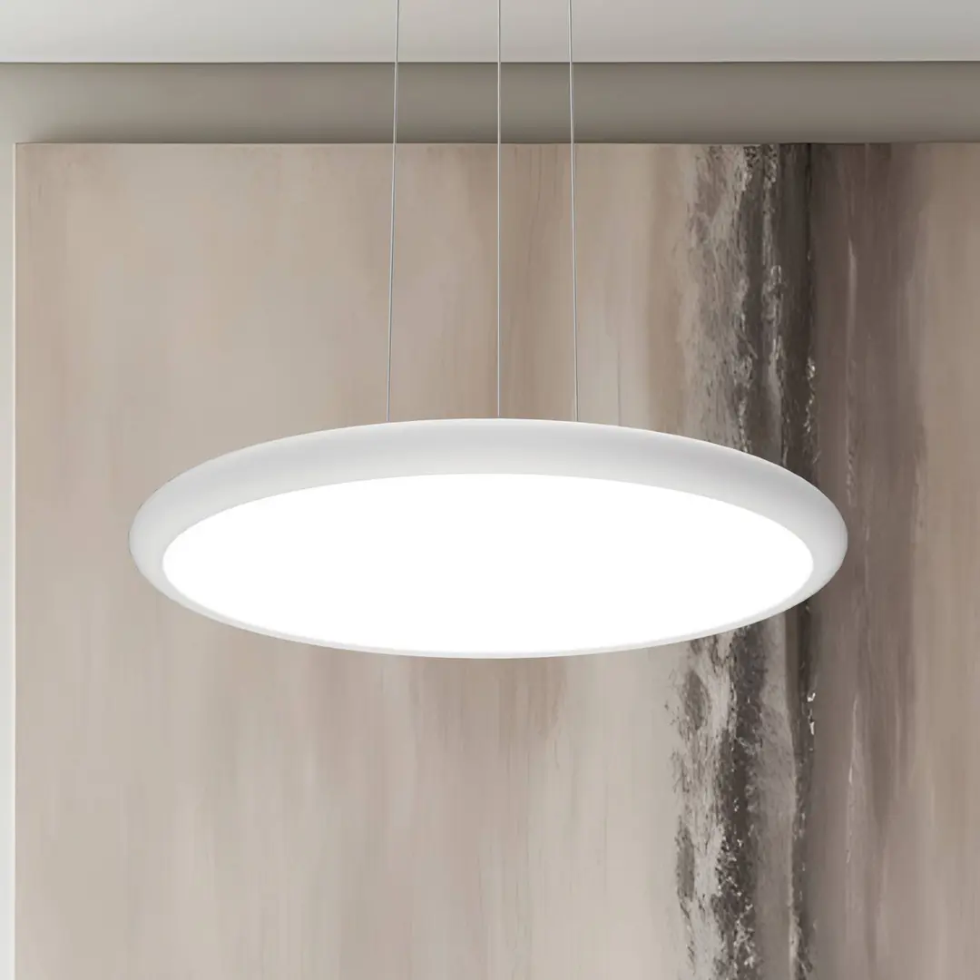 Viokef LED-Hängelampe Benett, weiß, Ø 50 cm, Metall/Acryl