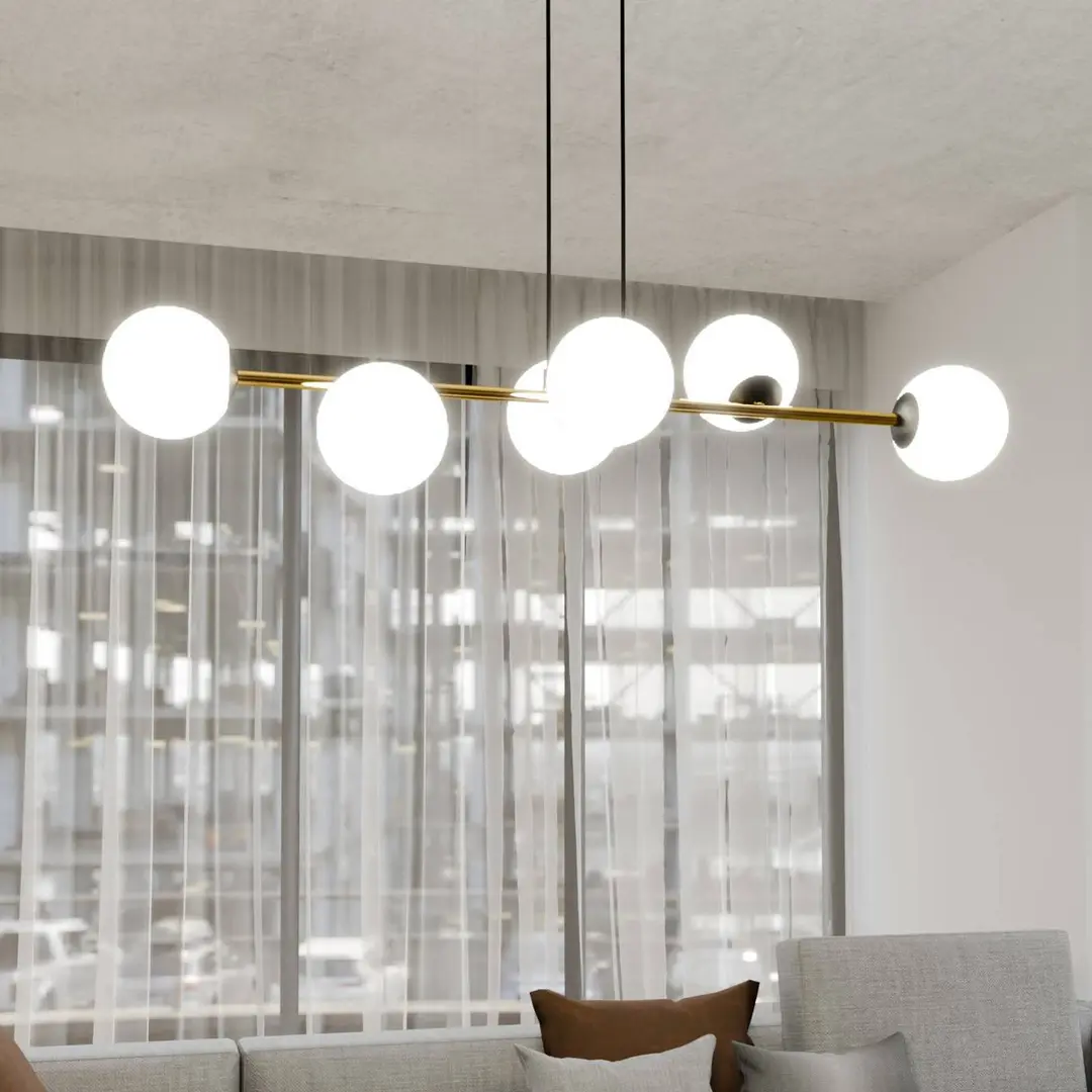 EMIBIG LIGHTING Hängeleuchte Gravity, opalweiß/gold/schwarz, Glas, E14