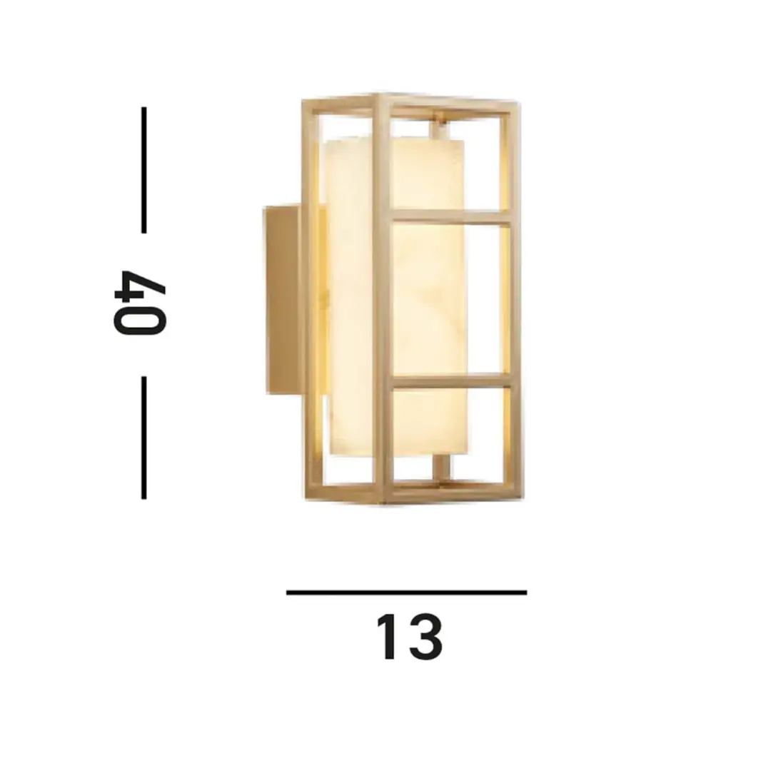 Searchlight LED-Wandleuchte Mirage, Höhe 40 cm, gold, Stahl, IP44