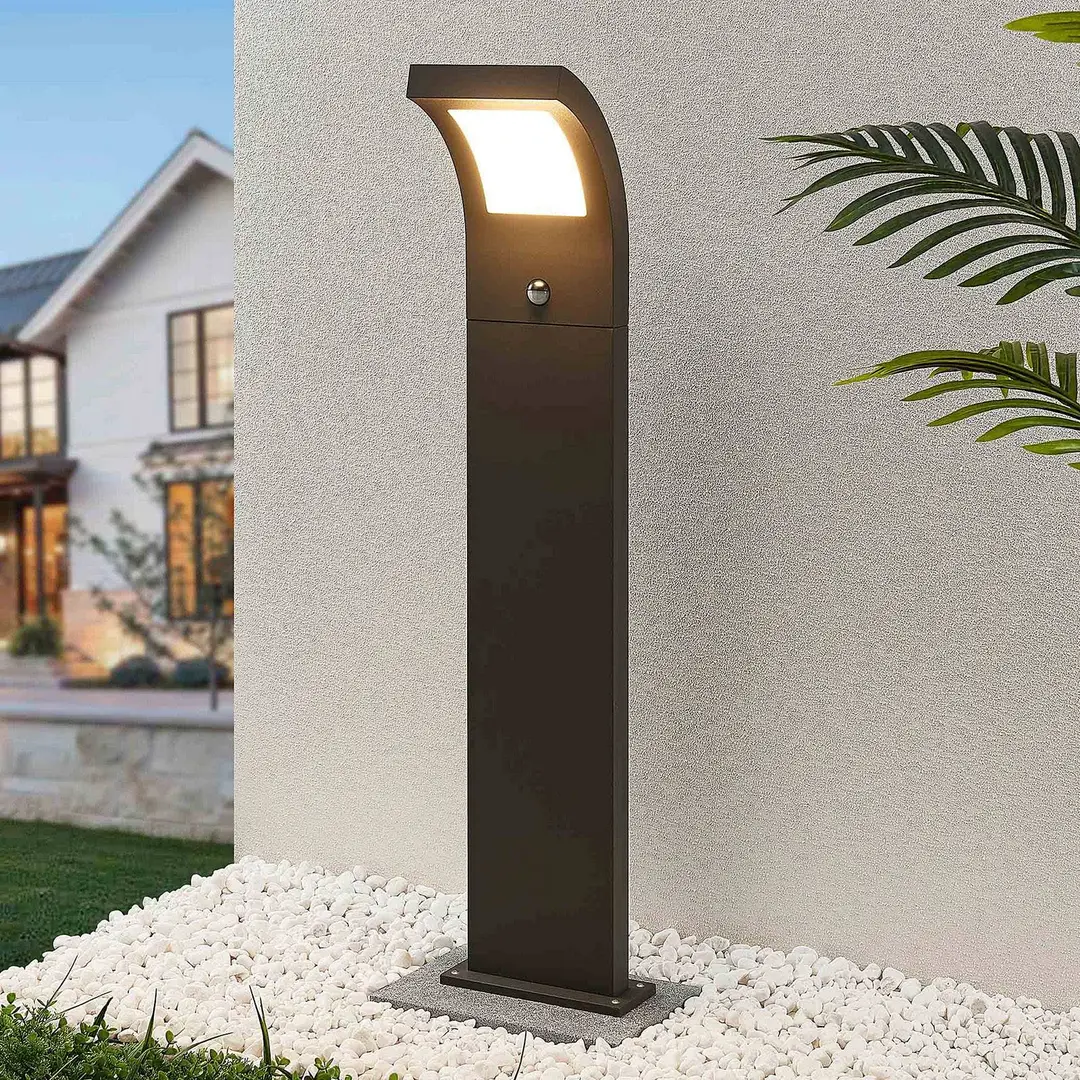 Arcchio LED-Wegelampe Advik, 100 cm, anthrazit, Sensor, IP54
