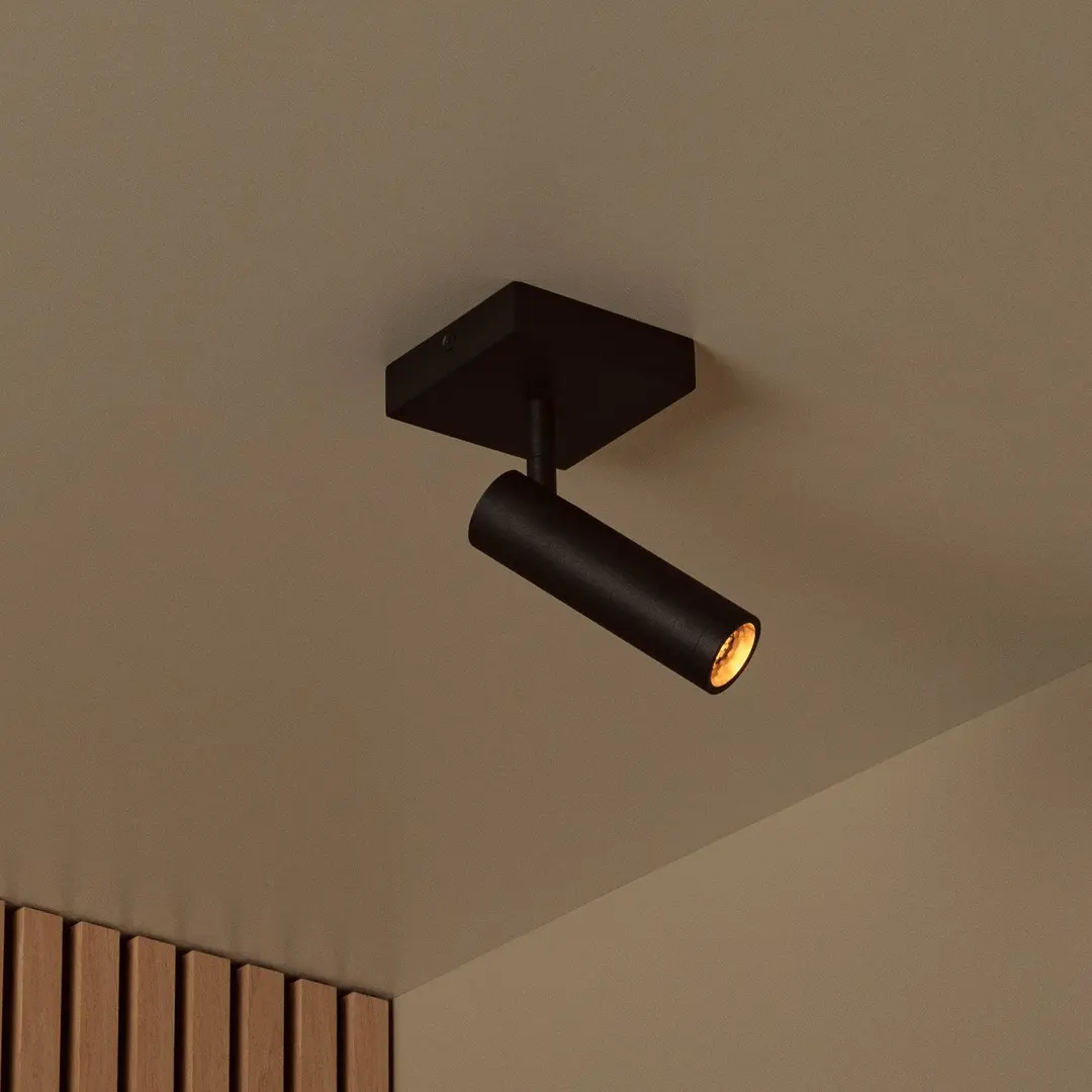 Lucide Deckenstrahler Grado, Länge 10 cm, schwarz, Metall