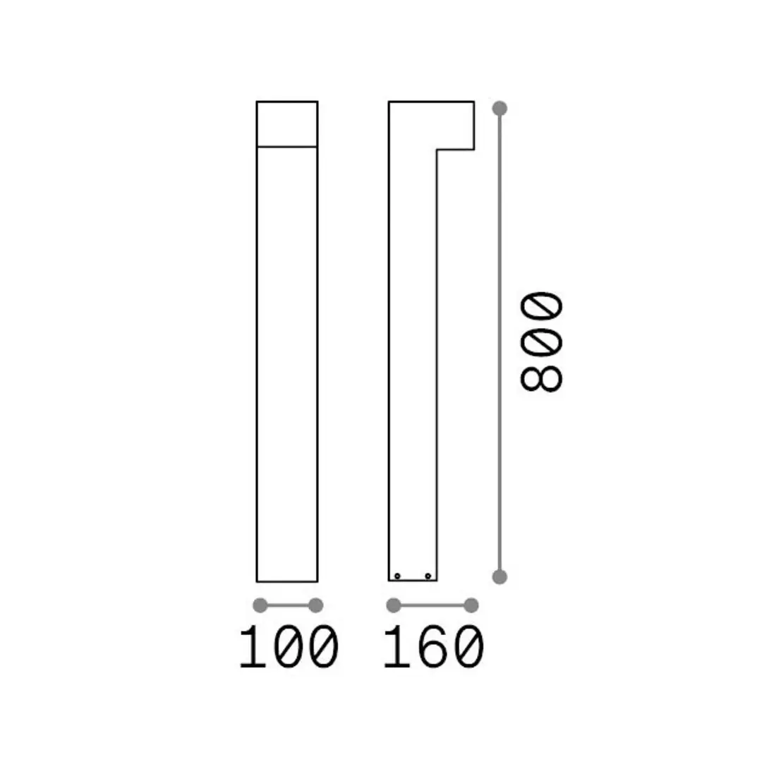 Ideal Lux LED-Wegelampe Sirio, anthrazit, Höhe 80 cm, Metall