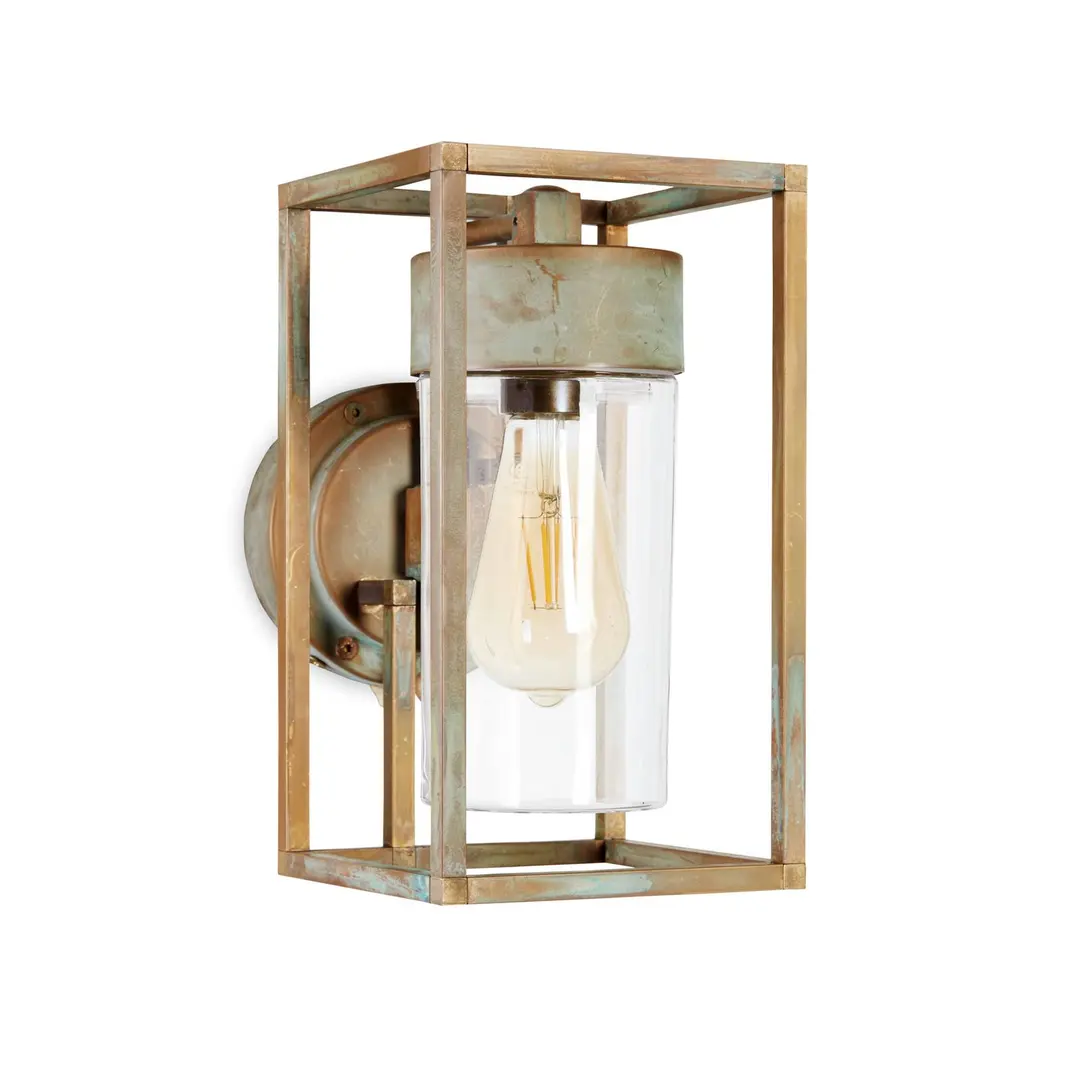 Moretti Luce Außenwandlampe Cubic 3372 messing antik/klar