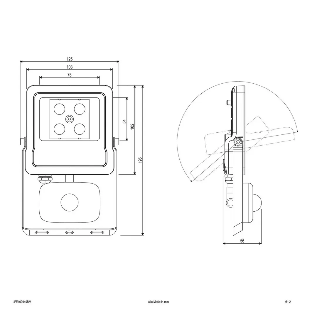 EVN Panthera Außenstrahler Sensor IP44 10W 4.000K