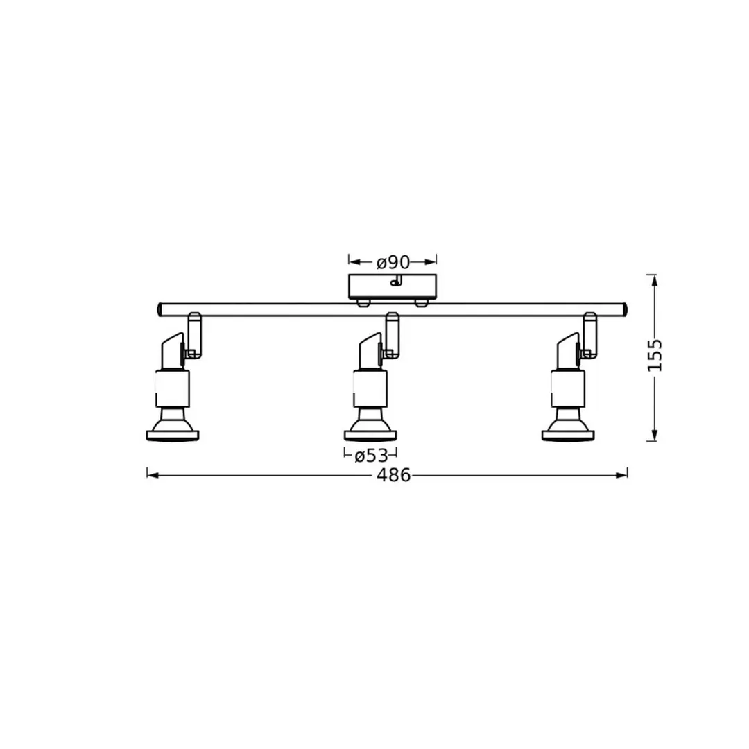OSRAM Deckenstrahler, weiß, 3-flg., Metall, GU10-LED 927 dim