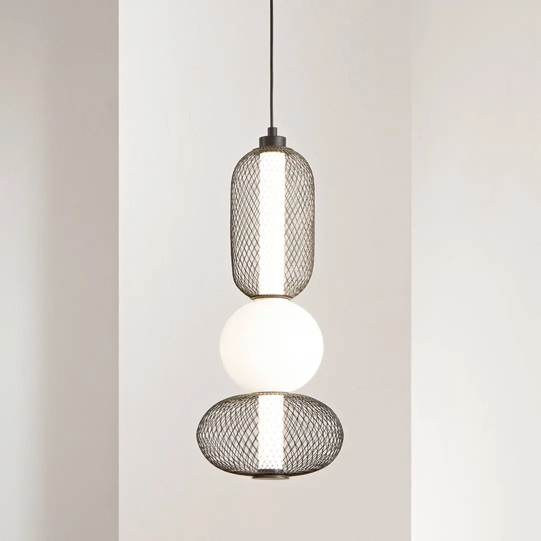 Luce Ambiente Design LED-Hängelampe INKAS, Höhe 53 cm, schwarz, Glas/Metall, CCT